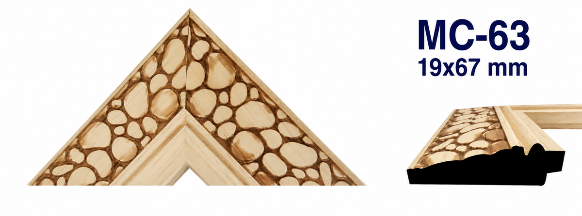 Moldura de madera grabada para marco MC63 – Kit de 4 piezas