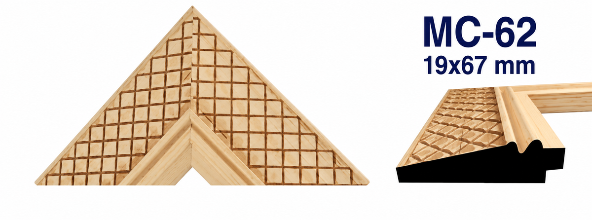 Moldura de madera grabada para marco MC62 – Kit de 4 piezas