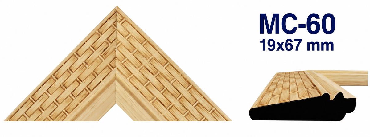 Moldura de madera grabada para marco MC60 – Kit de 4 piezas