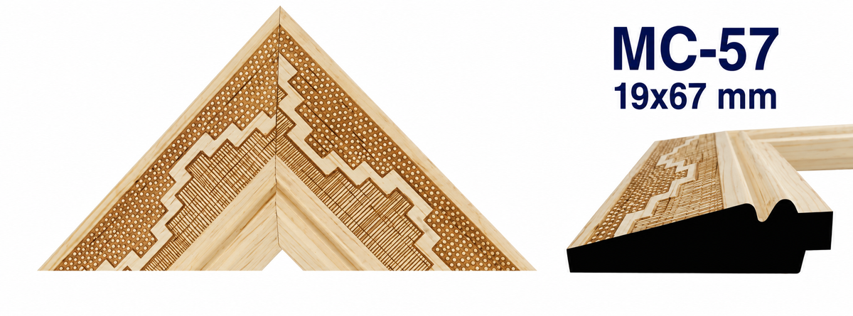 Moldura de madera grabada para marco MC57 – Kit de 4 piezas
