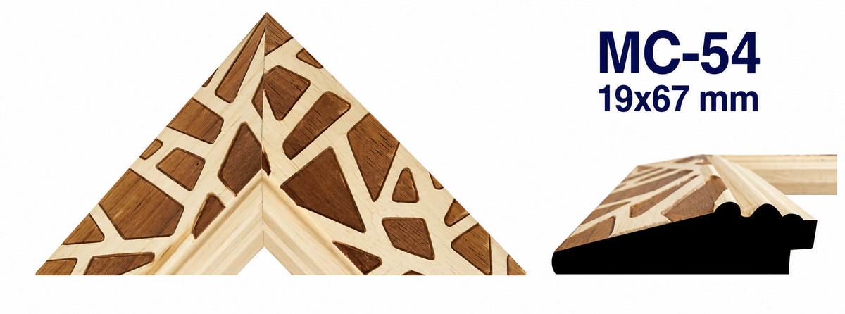 Moldura de madera grabada para marco MC54 – Kit de 4 piezas
