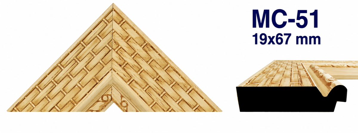 Moldura de madera grabada para marco MC51 – Kit de 4 piezas