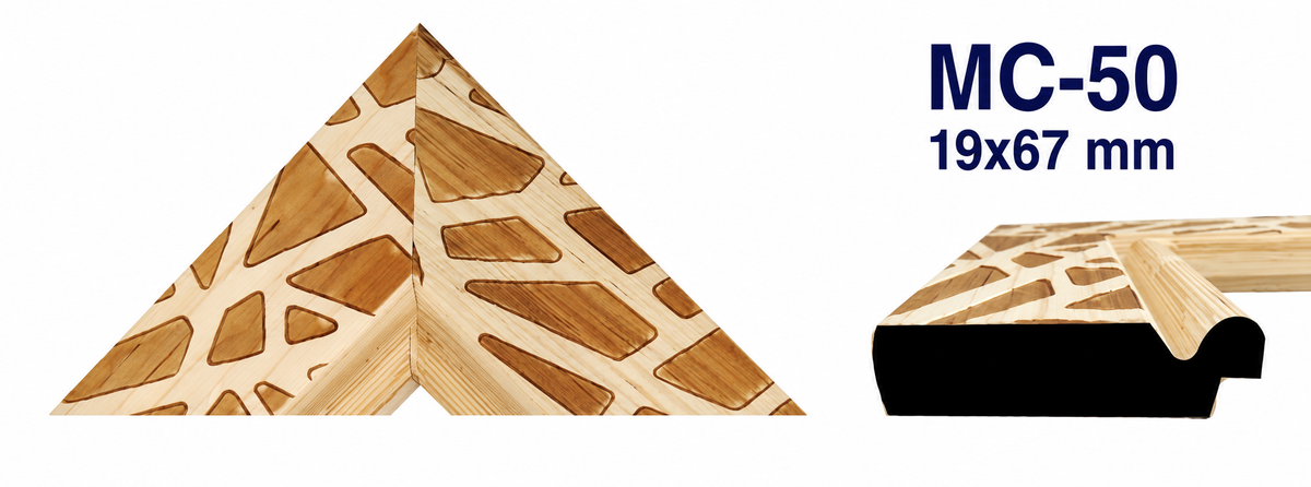 Moldura de madera grabada para marco MC50 – Kit de 4 piezas