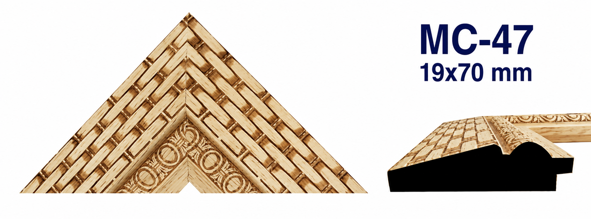 Moldura de madera grabada para marco MC47 – Kit de 4 piezas