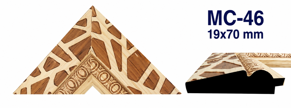 Moldura de madera grabada para marco MC46 – Kit de 4 piezas