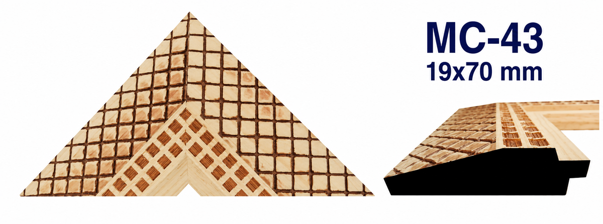 Moldura de madera grabada para marco MC43 – Kit de 4 piezas