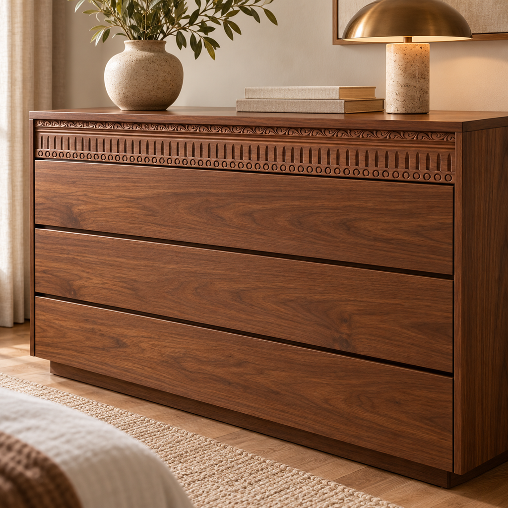 Moldura de madera grabada para mueble MM-89 – Kit de 4 piezas