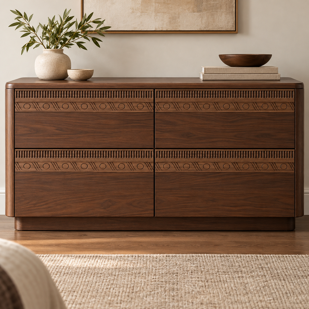 Moldura de madera grabada para mueble MM-76 – Kit de 4 piezas