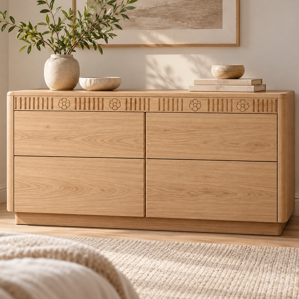 Moldura de madera grabada para mueble MM-73 – Kit de 4 piezas