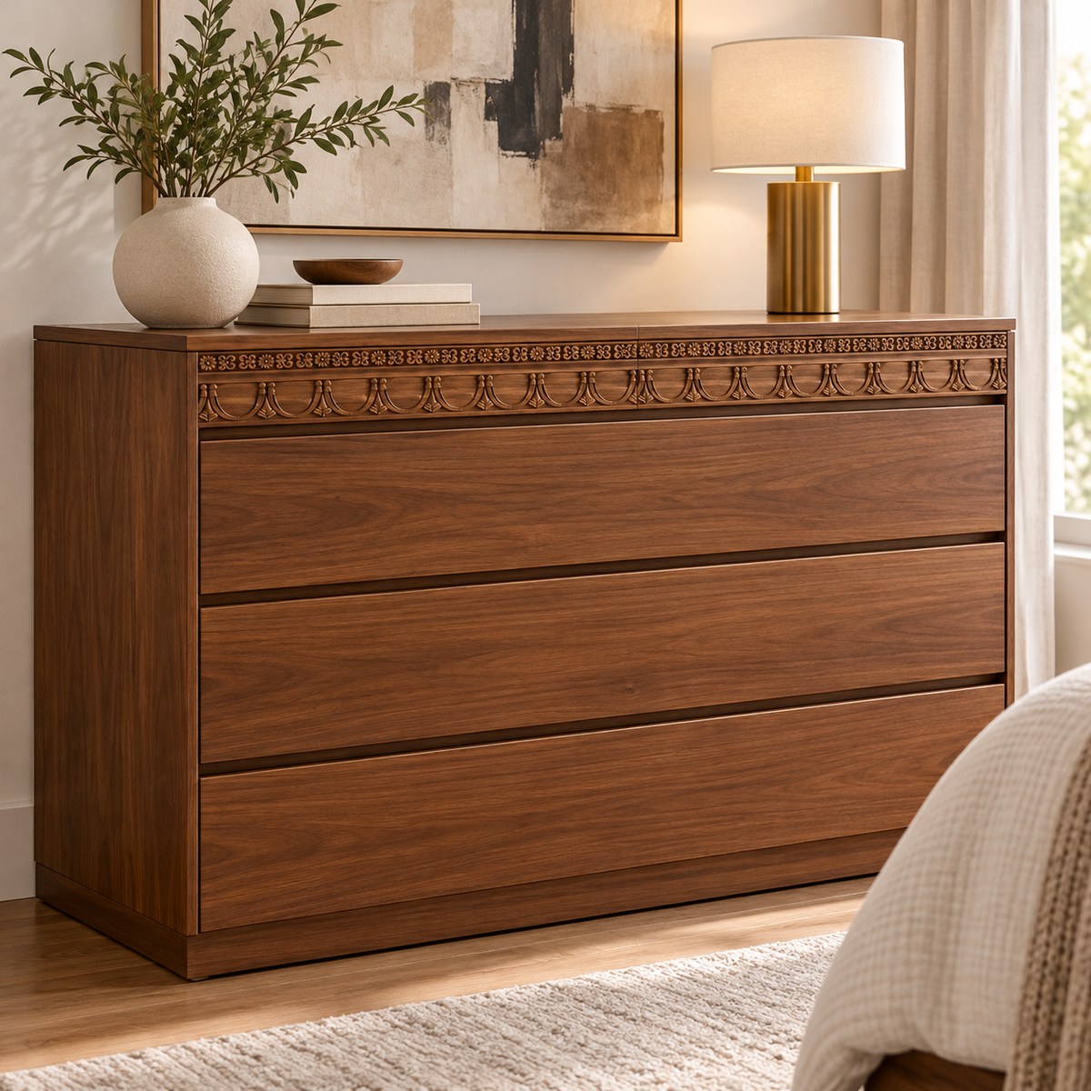 Moldura de madera grabada para mueble MM-81 – Kit de 4 piezas