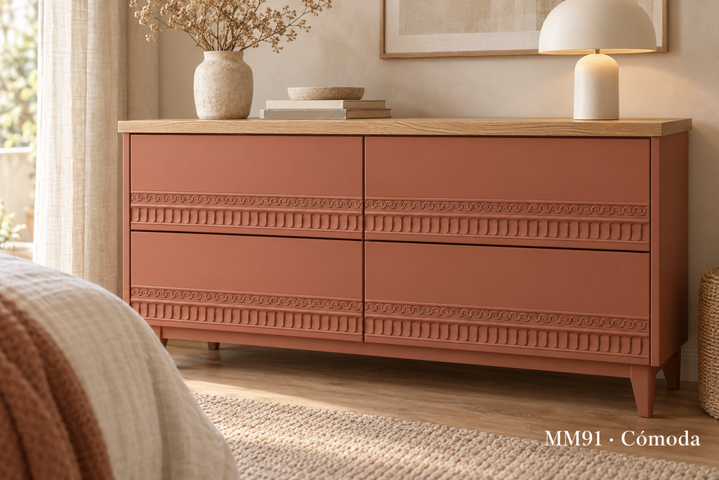 Moldura de madera grabada para mueble MM-91 – Kit de 4 piezas
