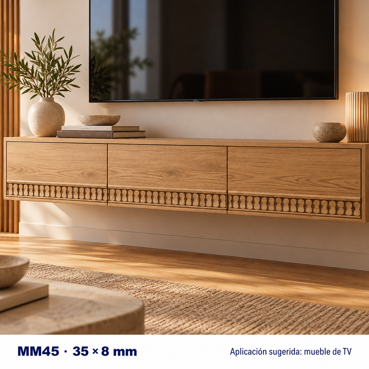 Moldura de madera grabada para mueble MM-45 – Kit de 4 piezas