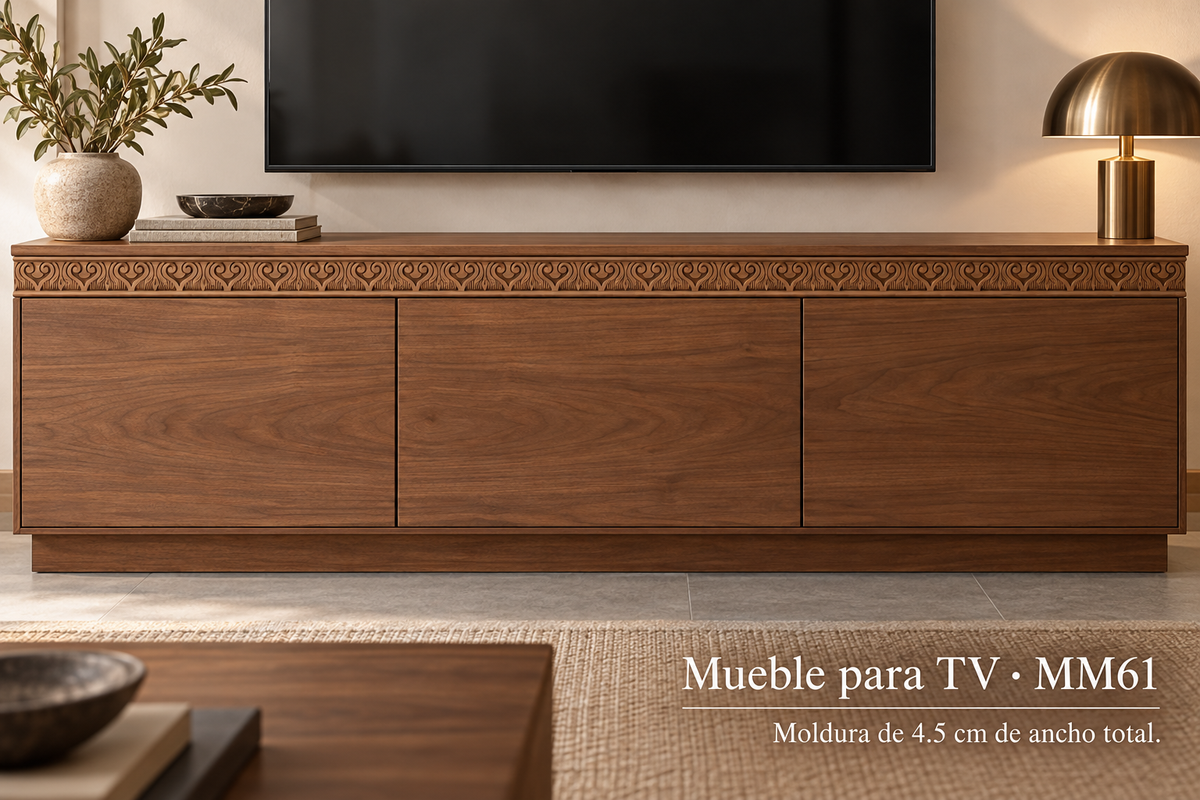 Moldura de madera grabada para mueble MM-61 – Kit de 4 piezas