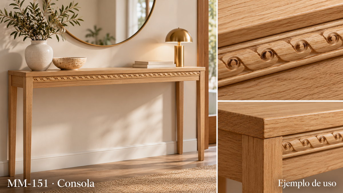 Moldura de madera grabada para mueble MM-151 – Kit de 4 piezas