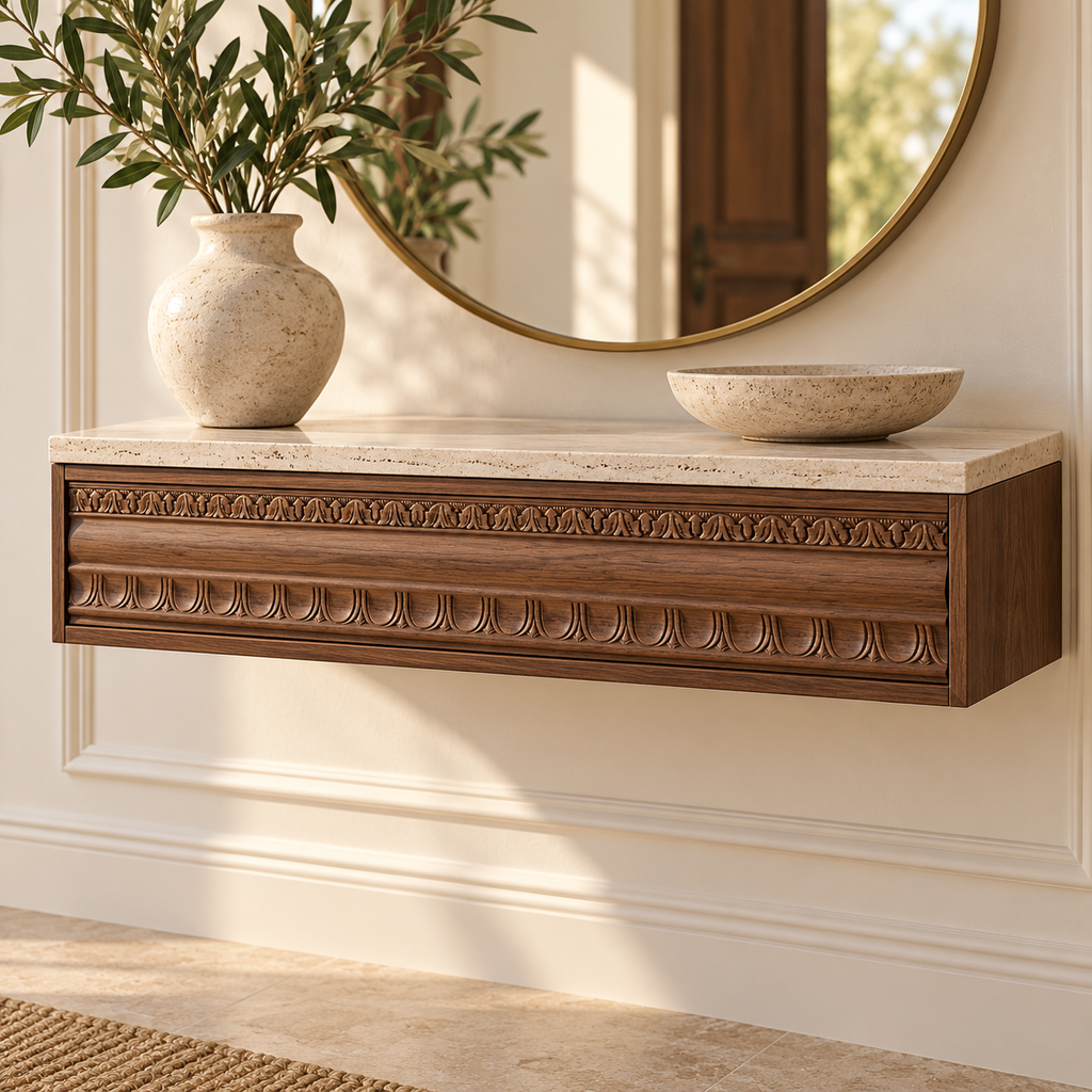 Moldura de madera grabada para mueble MM-109 – Kit de 4 piezas