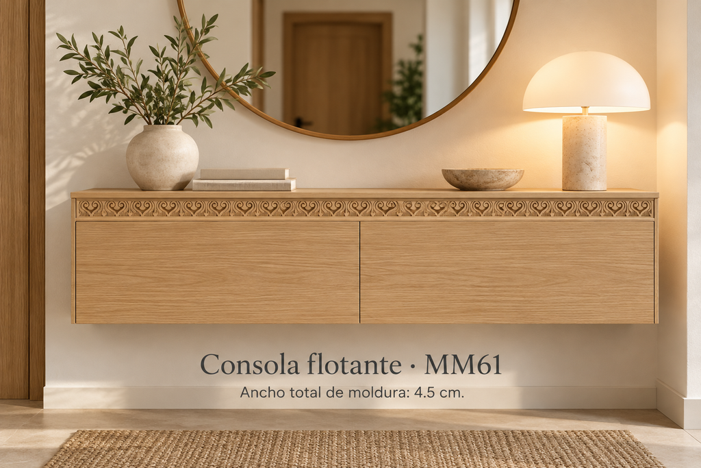 Moldura de madera grabada para mueble MM-61 – Kit de 4 piezas