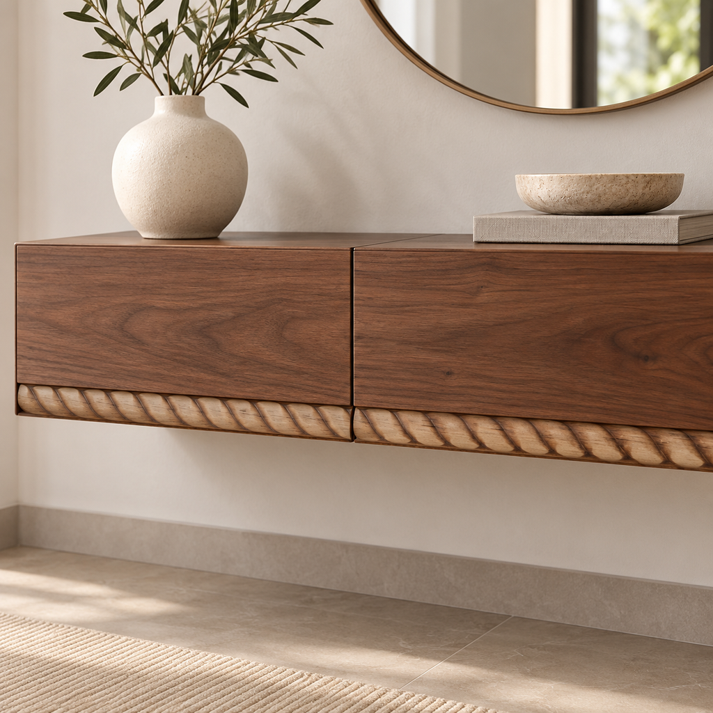Moldura de madera grabada para mueble MM-118 – Kit de 4 piezas