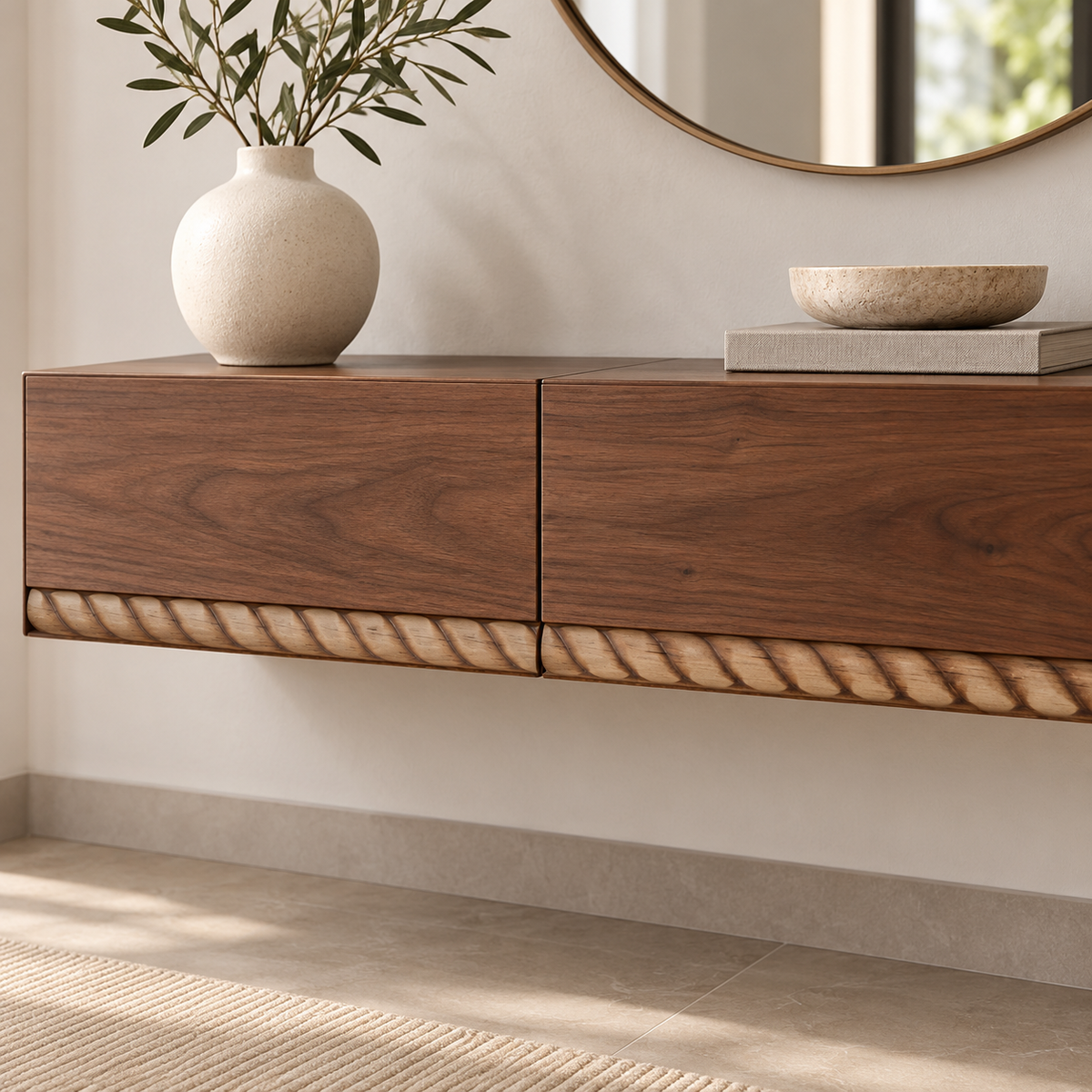 Moldura de madera grabada para mueble MM-118 – Kit de 4 piezas