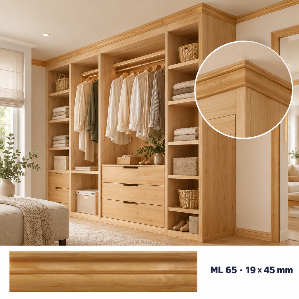 Kit de 4  Piezas moldura lisa modelo ML-65  TIPO CORNISA