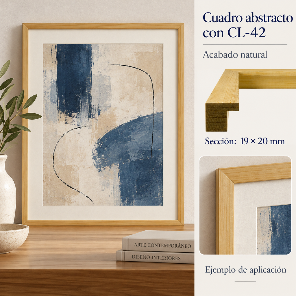 Moldura de madera lisa para marco CL42 – Kit de 4 piezas