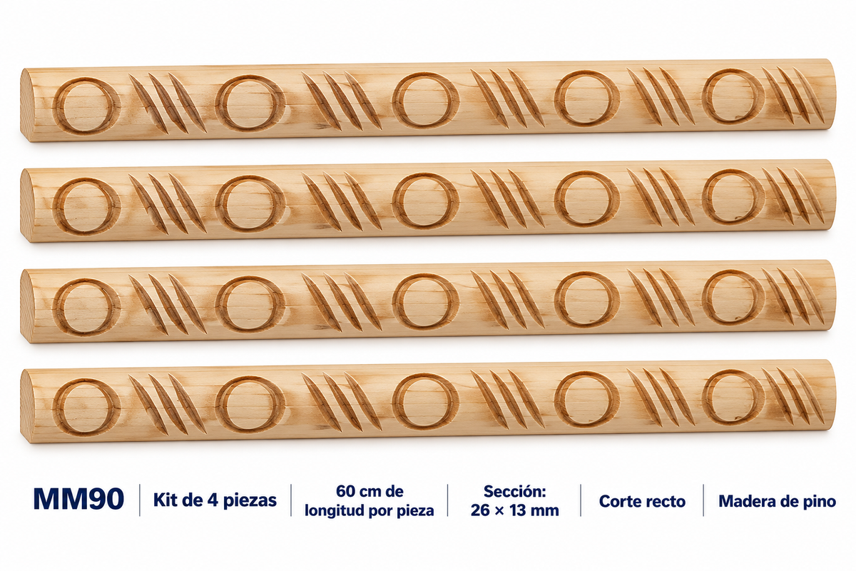 Moldura de madera grabada para mueble MM-90 – Kit de 4 piezas