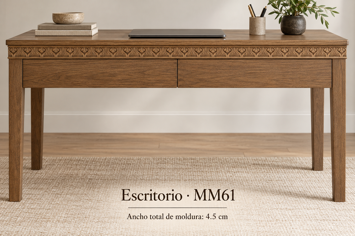 Moldura de madera grabada para mueble MM-61 – Kit de 4 piezas
