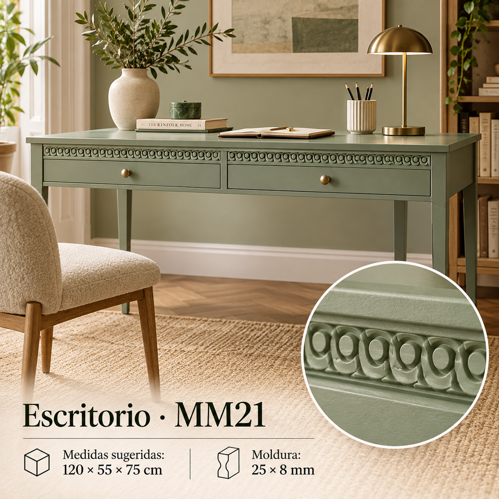 Moldura de madera grabada para mueble MM-21 – Kit de 4 piezas