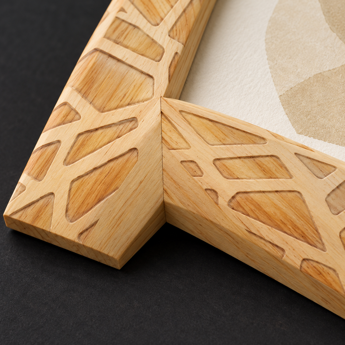 Moldura de madera grabada para marco MC148 – Kit de 4 piezas