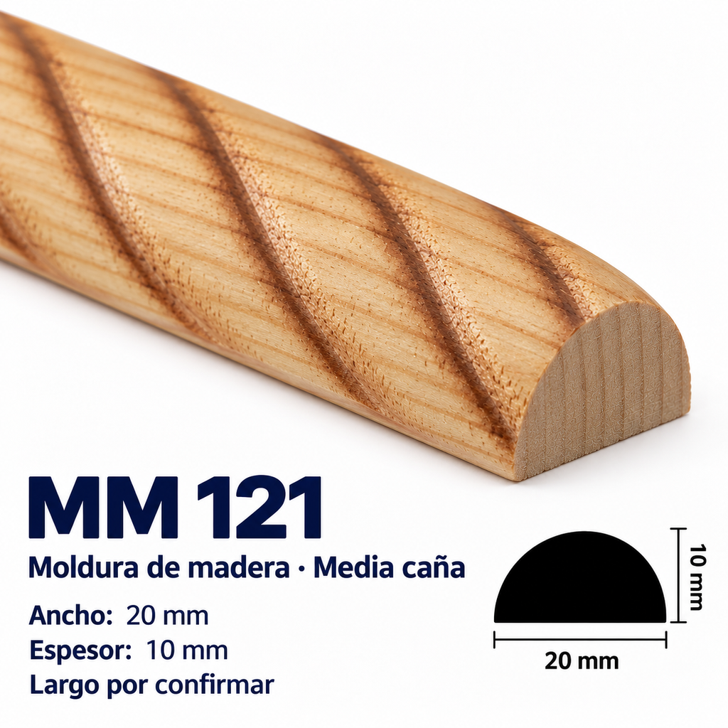 Moldura de madera grabada para mueble MM-120 – Kit de 4 piezas