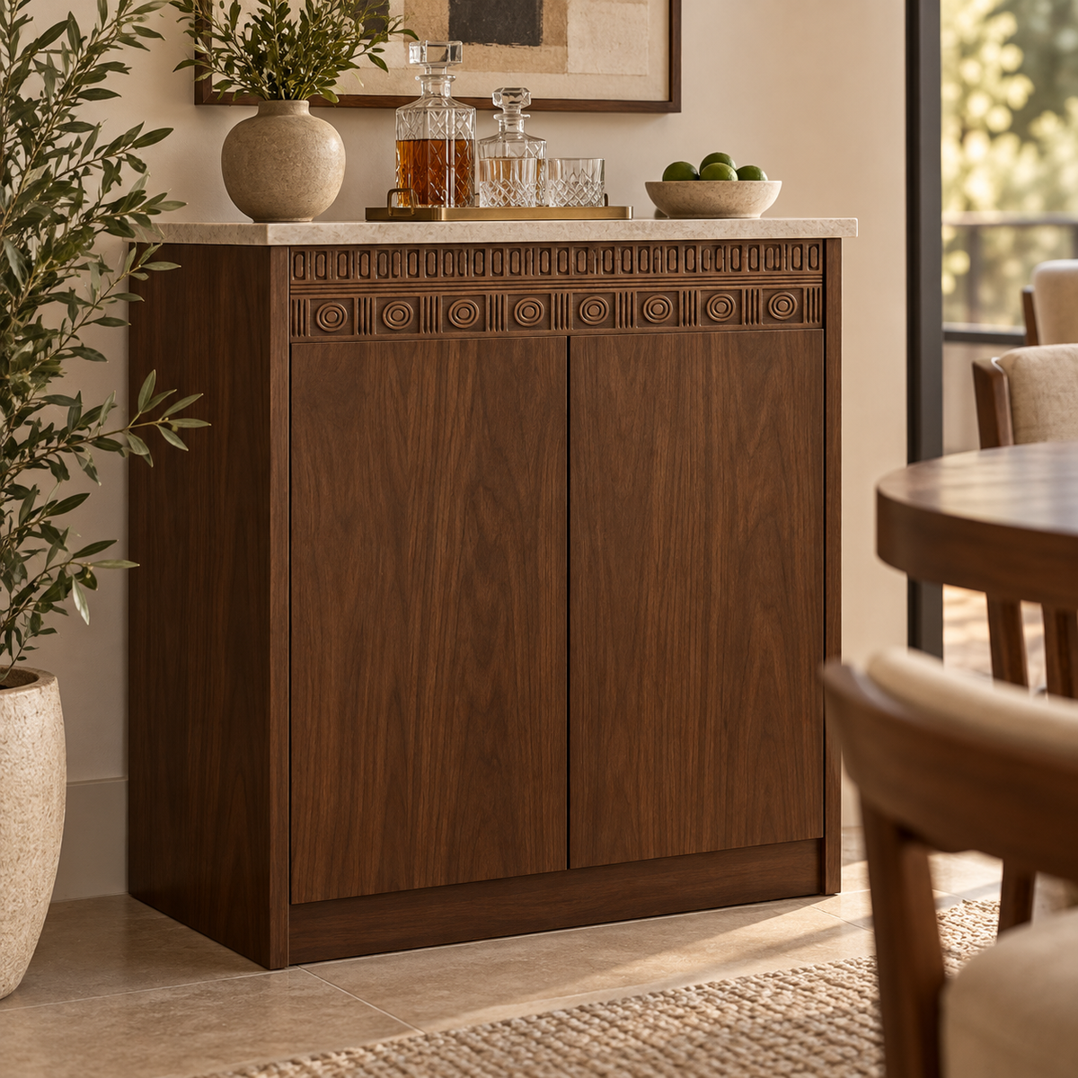 Moldura de madera grabada para mueble MM-87 – Kit de 4 piezas