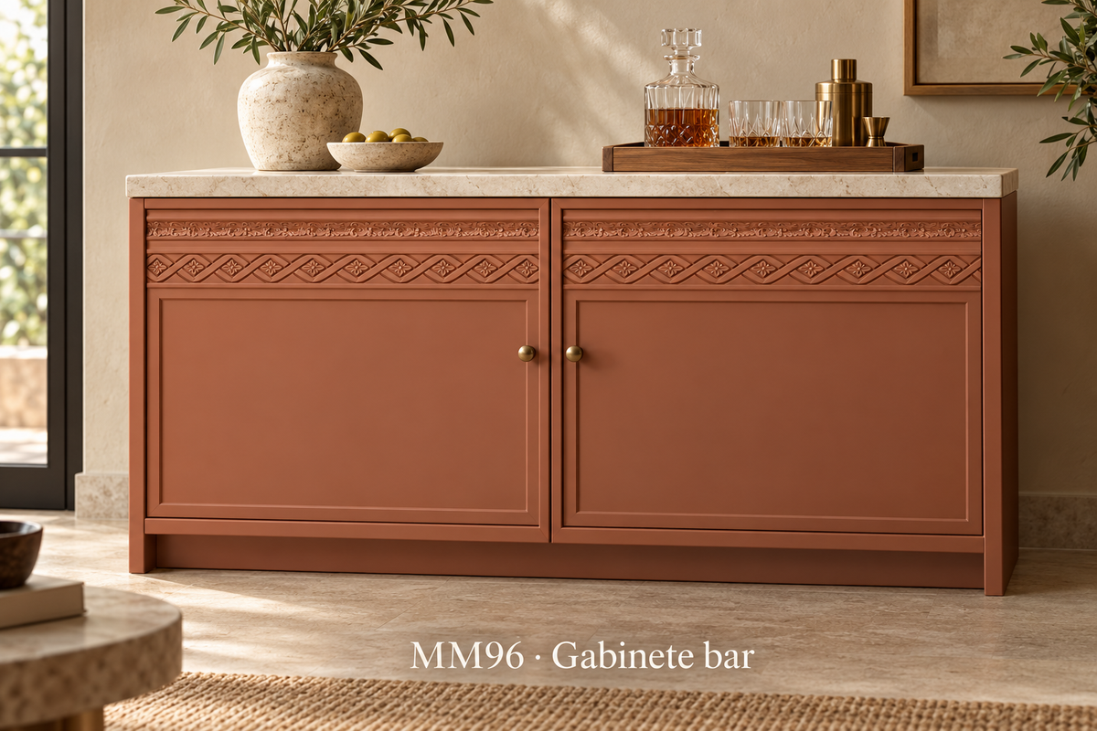 Moldura de madera grabada para mueble MM-96 – Kit de 4 piezas
