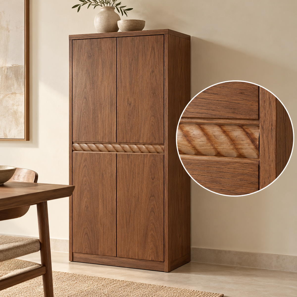 Moldura de madera grabada para mueble MM-117 – Kit de 4 piezas