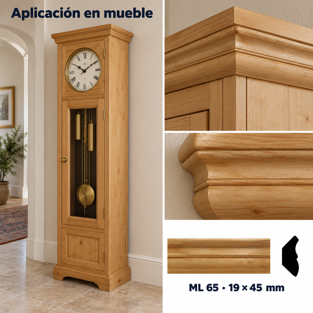 Kit de 4  Piezas moldura lisa modelo ML-65  TIPO CORNISA