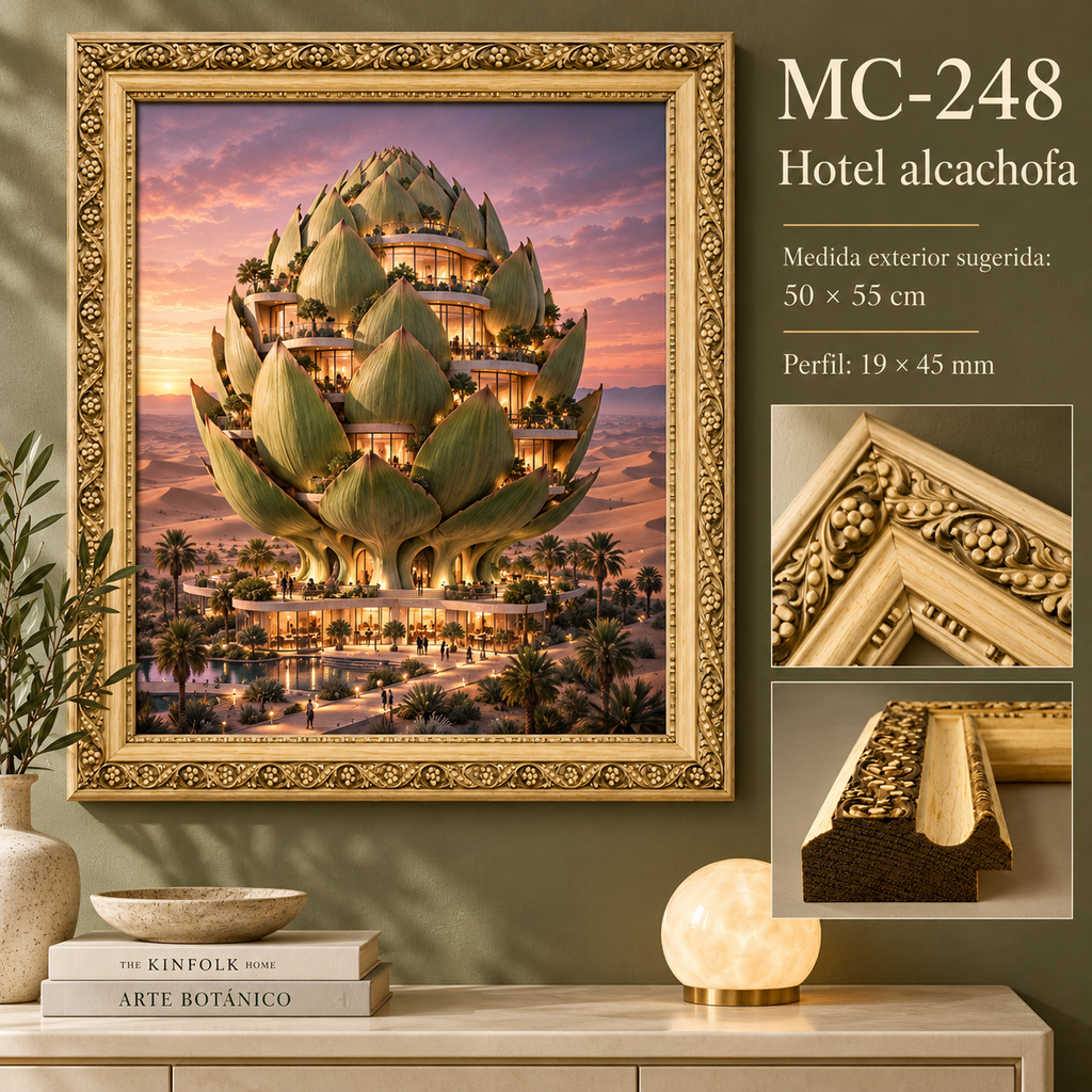 Moldura de madera grabada para marco MC248 – Kit de 4 piezas