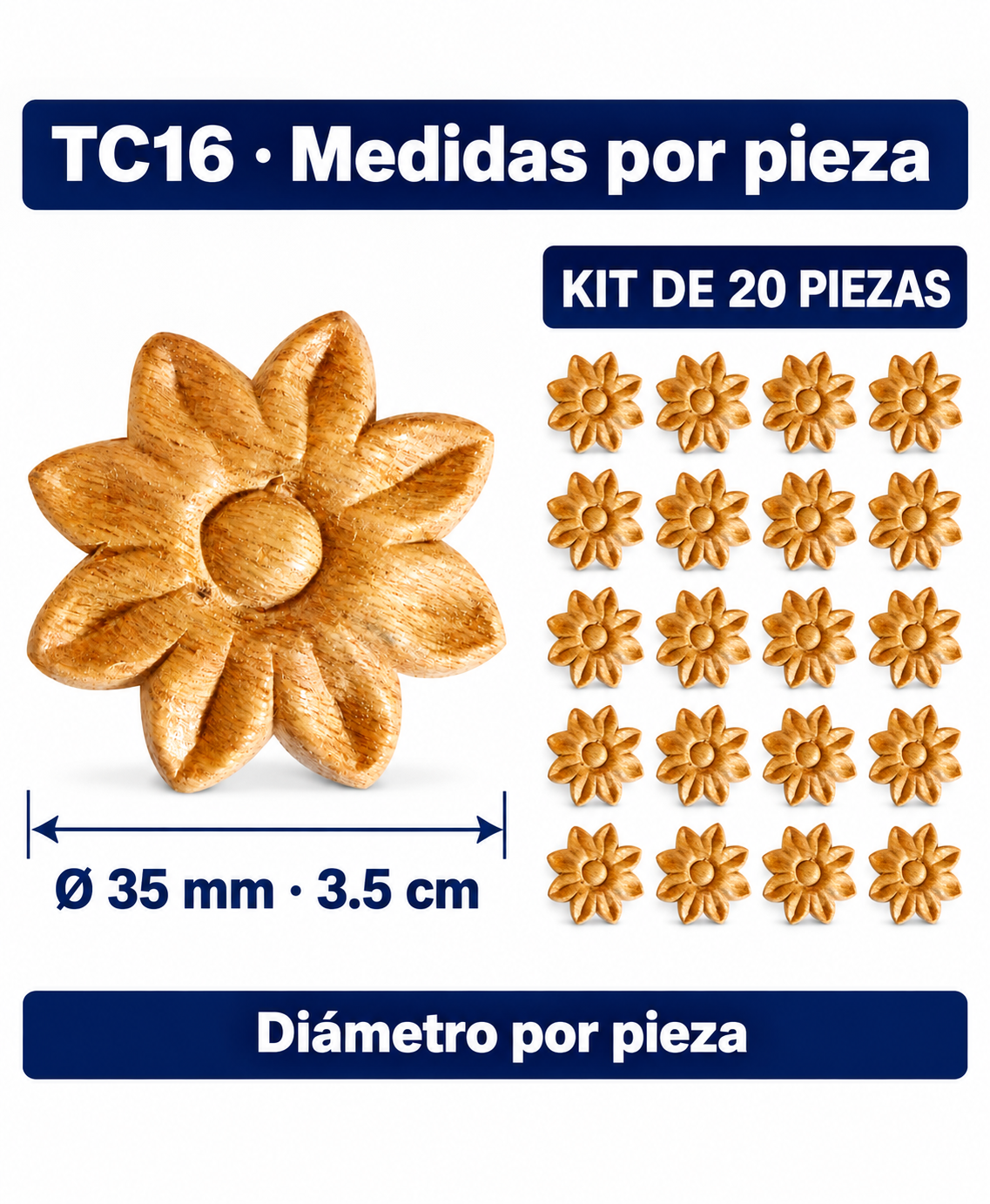 Kit de 20 Aplicaciones Decorativas TC16