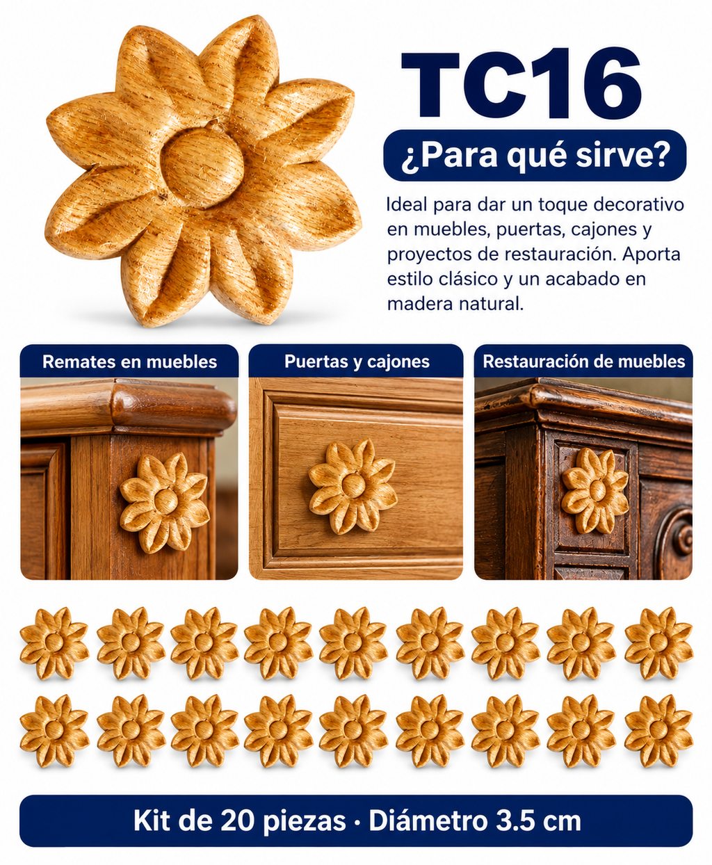 Kit de 20 Aplicaciones Decorativas TC16