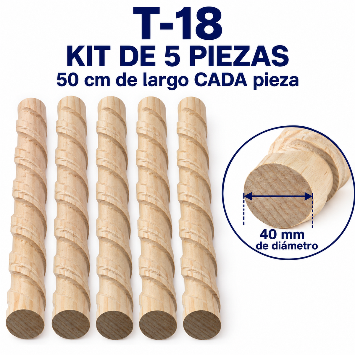 Kit de 4 piezas bastón trenzado T-18