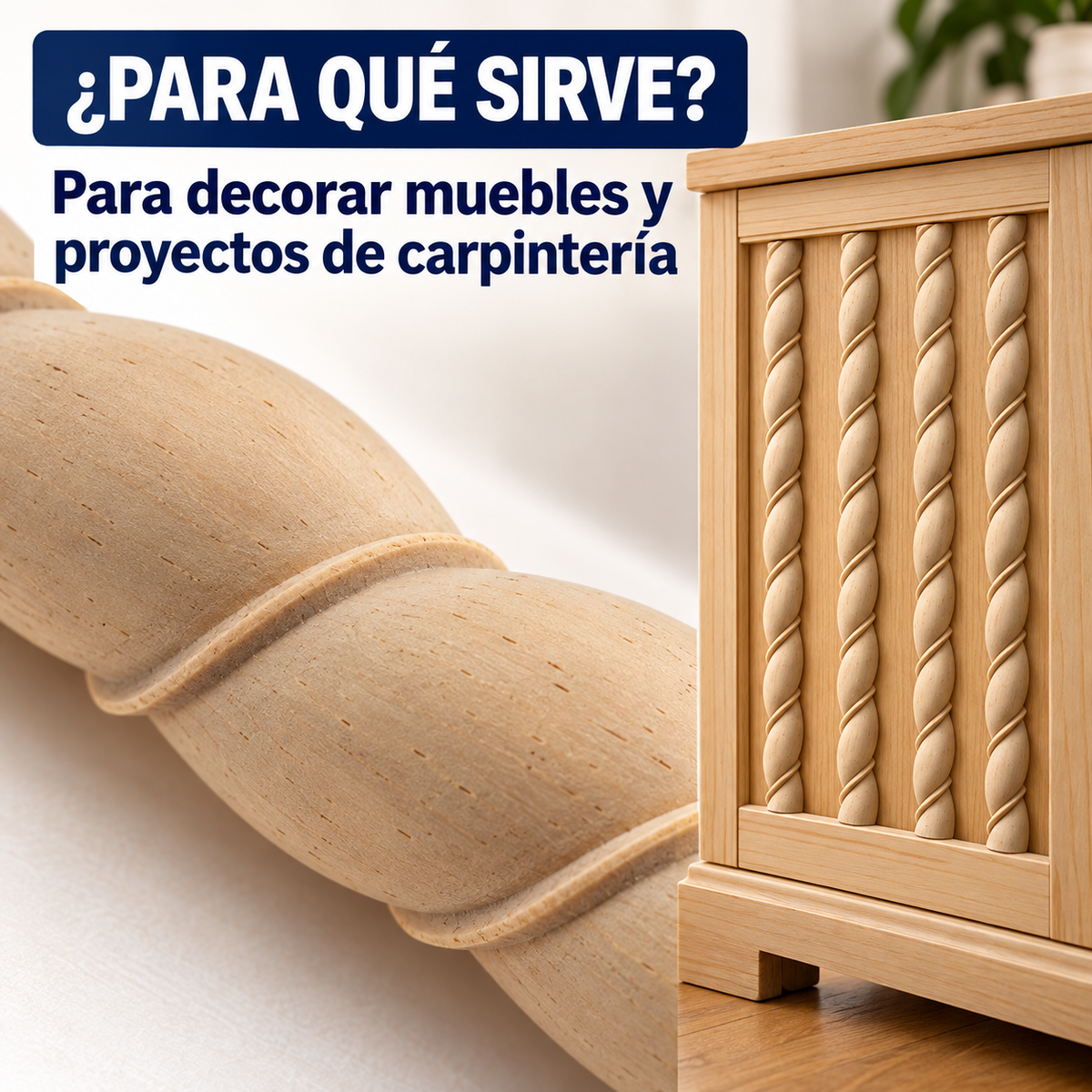 Kit 4 Bastones Trenzados T-14 de Madera | 55 cm c/u | Pino Natural para Proyectos DIY
