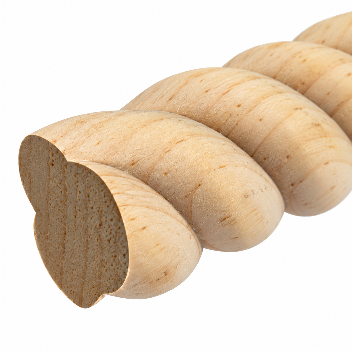 Kit 4 Bastones Trenzados T-13 de Madera | 55 cm c/u | Pino Natural para Proyectos DIY