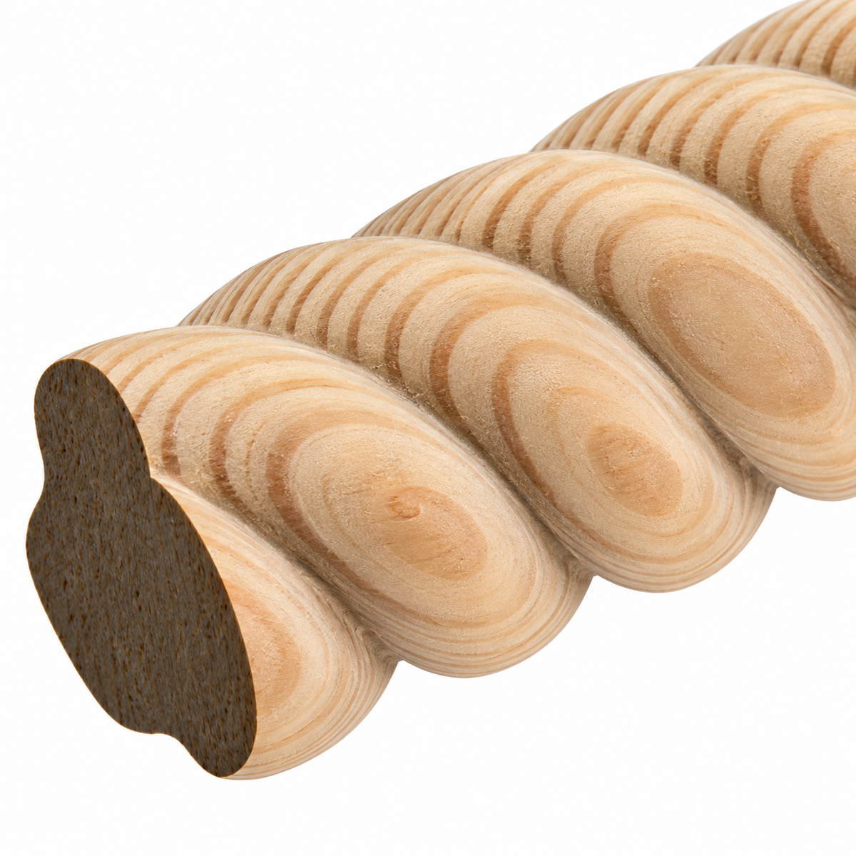 Kit 4 Bastones Trenzados T-10 de Madera | 55 cm c/u | Pino Natural para Proyectos DIY