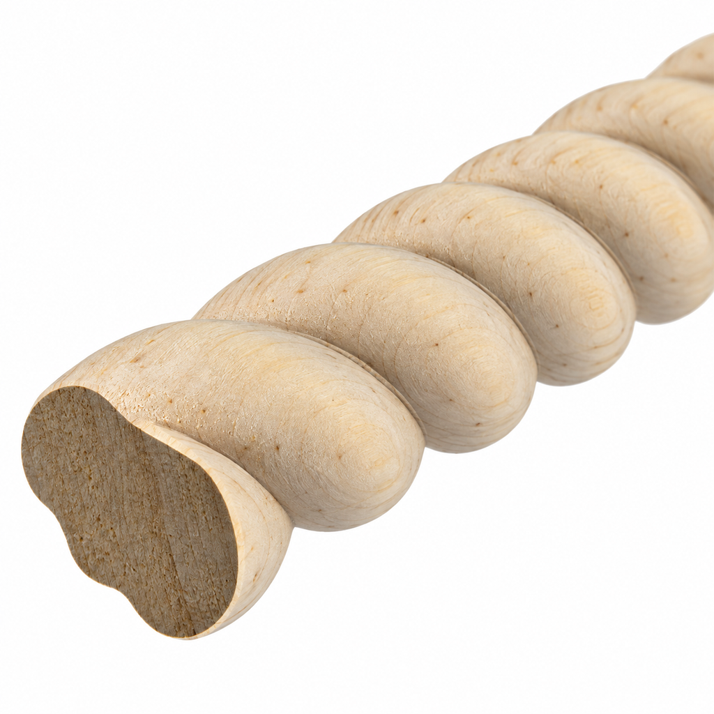 Kit 4 Bastones Trenzados T-09 de Madera | 55 cm c/u | Pino Natural para Proyectos DIY