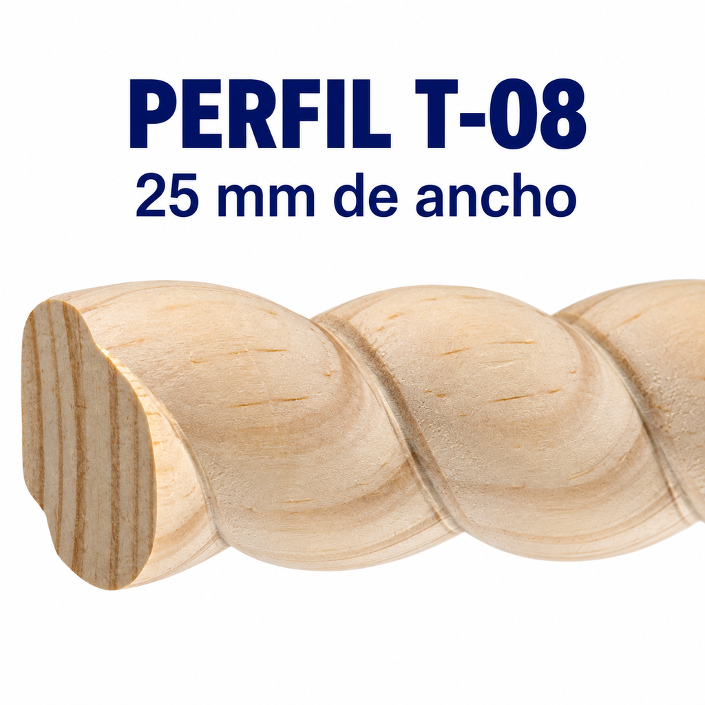 Kit 4 Bastones Trenzados T-08 de Madera | 55 cm c/u | Pino Natural para Proyectos DIY