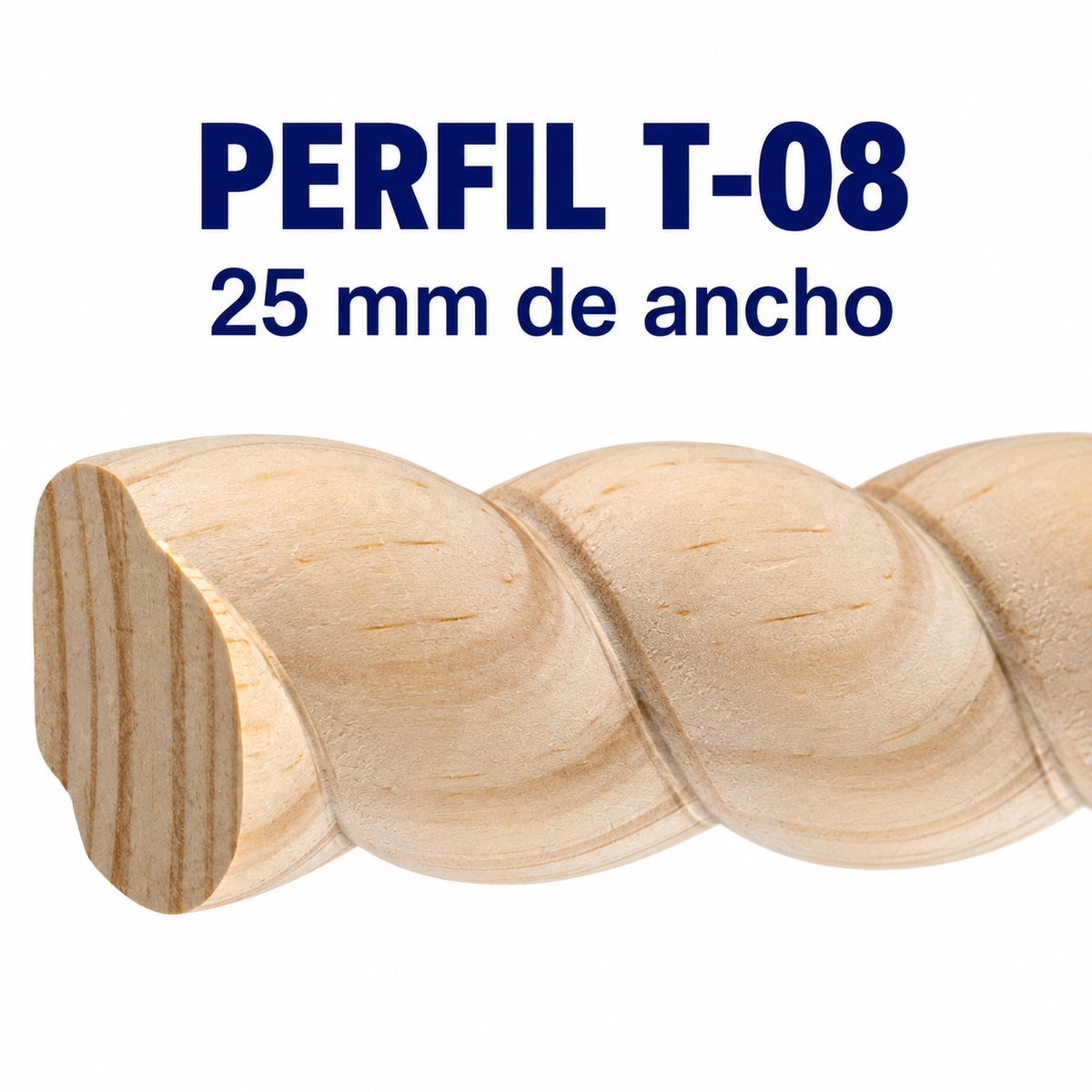Kit 4 Bastones Trenzados T-08 de Madera | 55 cm c/u | Pino Natural para Proyectos DIY
