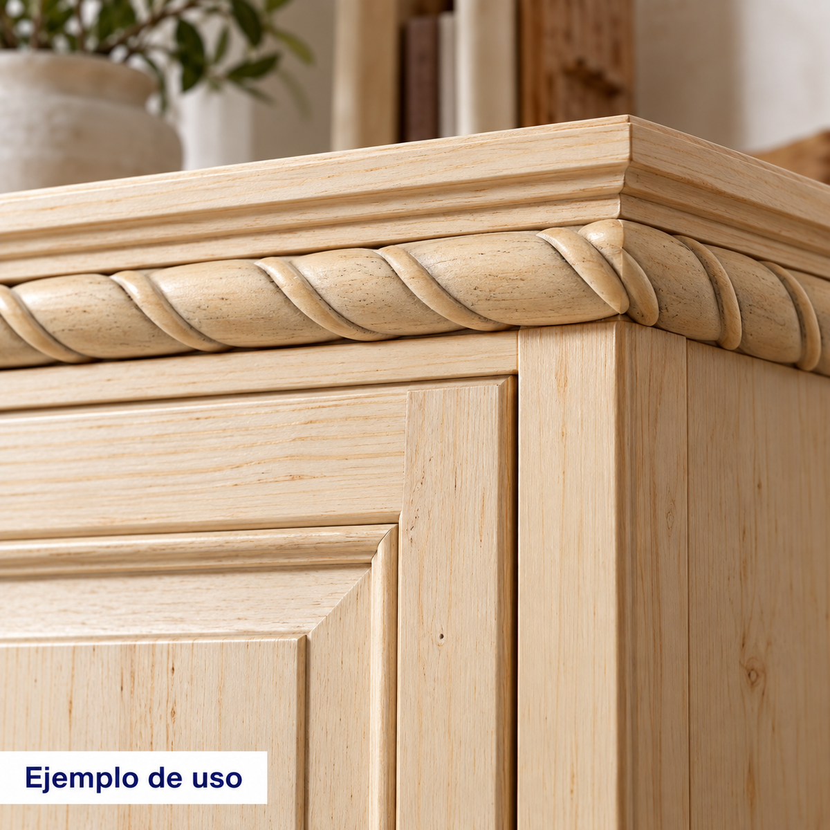Kit 4 Bastones Trenzados T-05 de Madera | 55 cm c/u | Pino Natural para Proyectos DIY