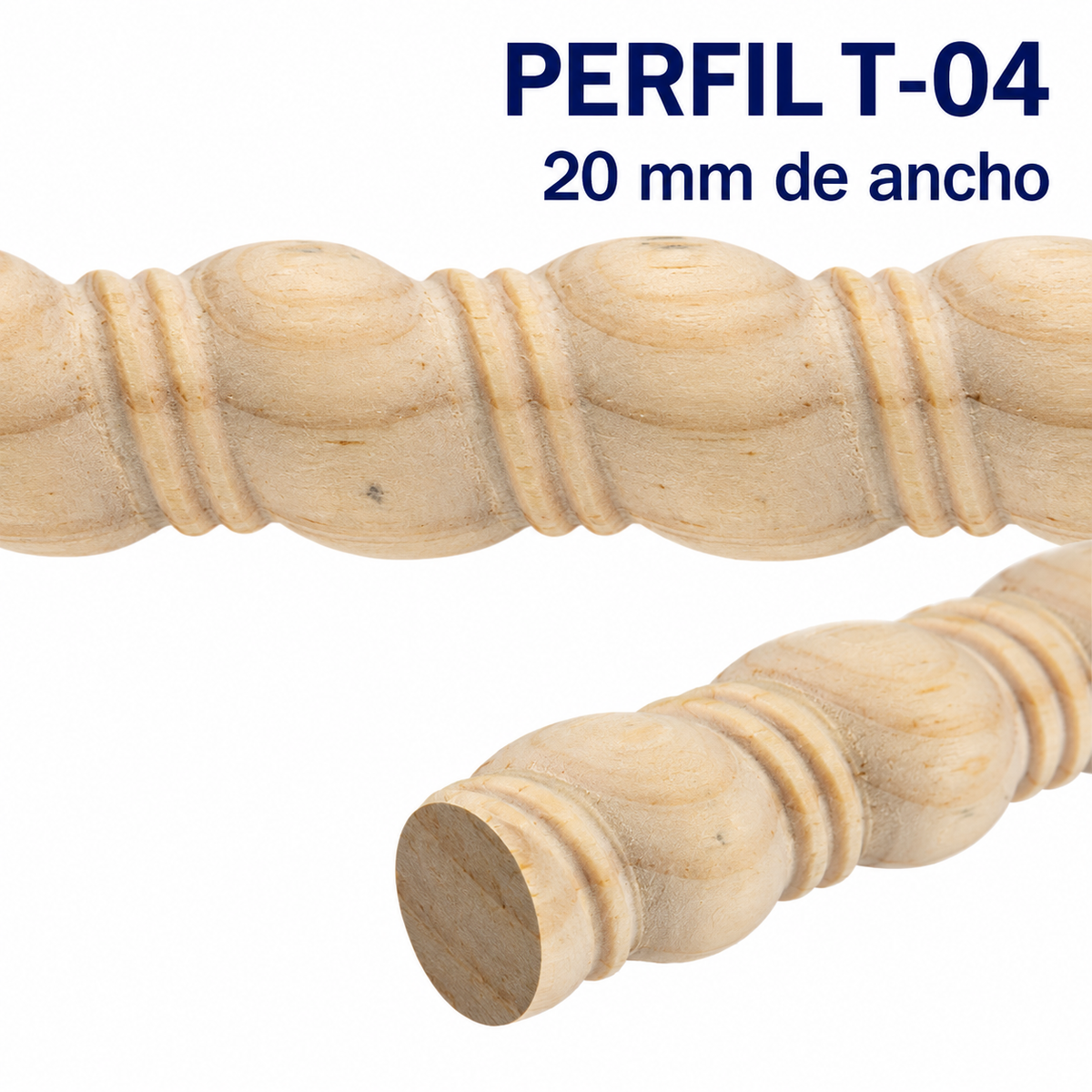 Kit 4 Bastones Trenzados T-04 de Madera | 55 cm c/u | Pino Natural para Proyectos DIY