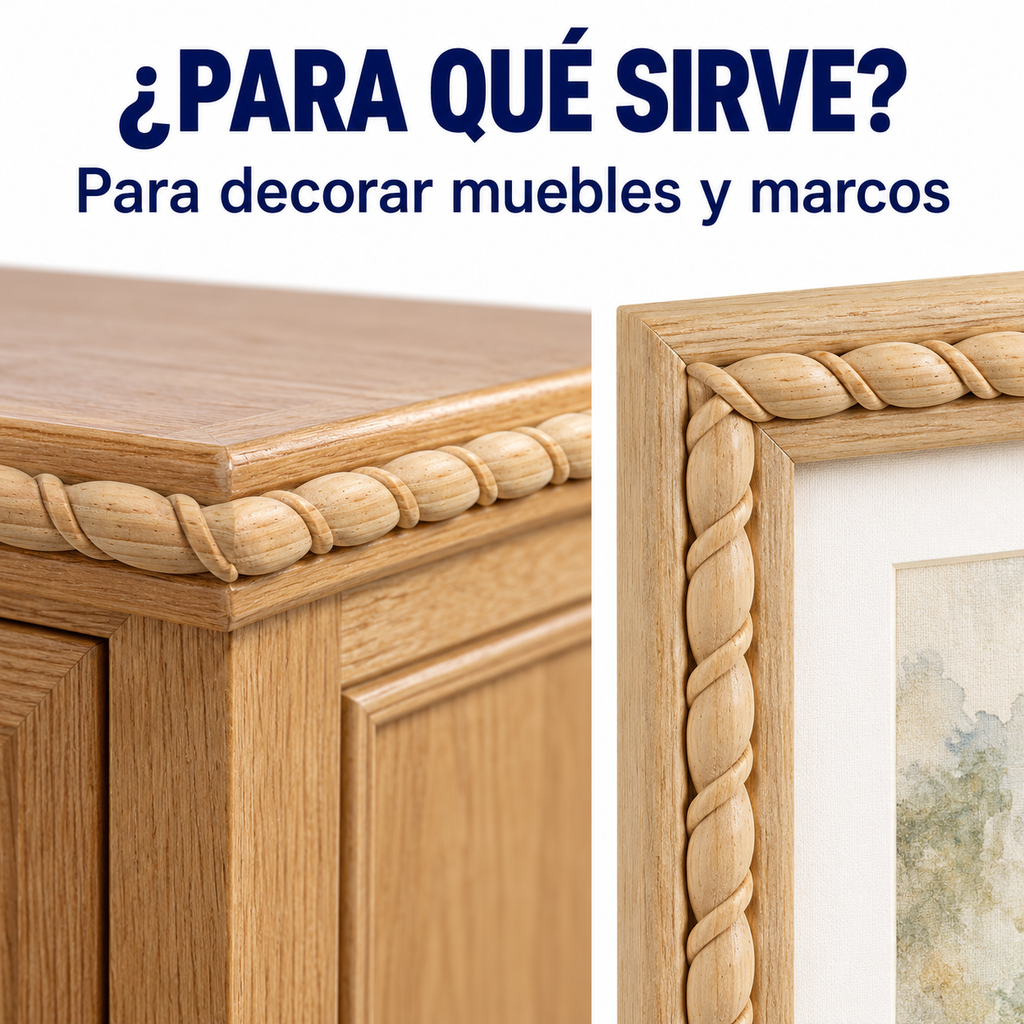 Kit 4 Bastones Trenzados T-03 de Madera | 55 cm c/u | Pino Natural para Proyectos DIY