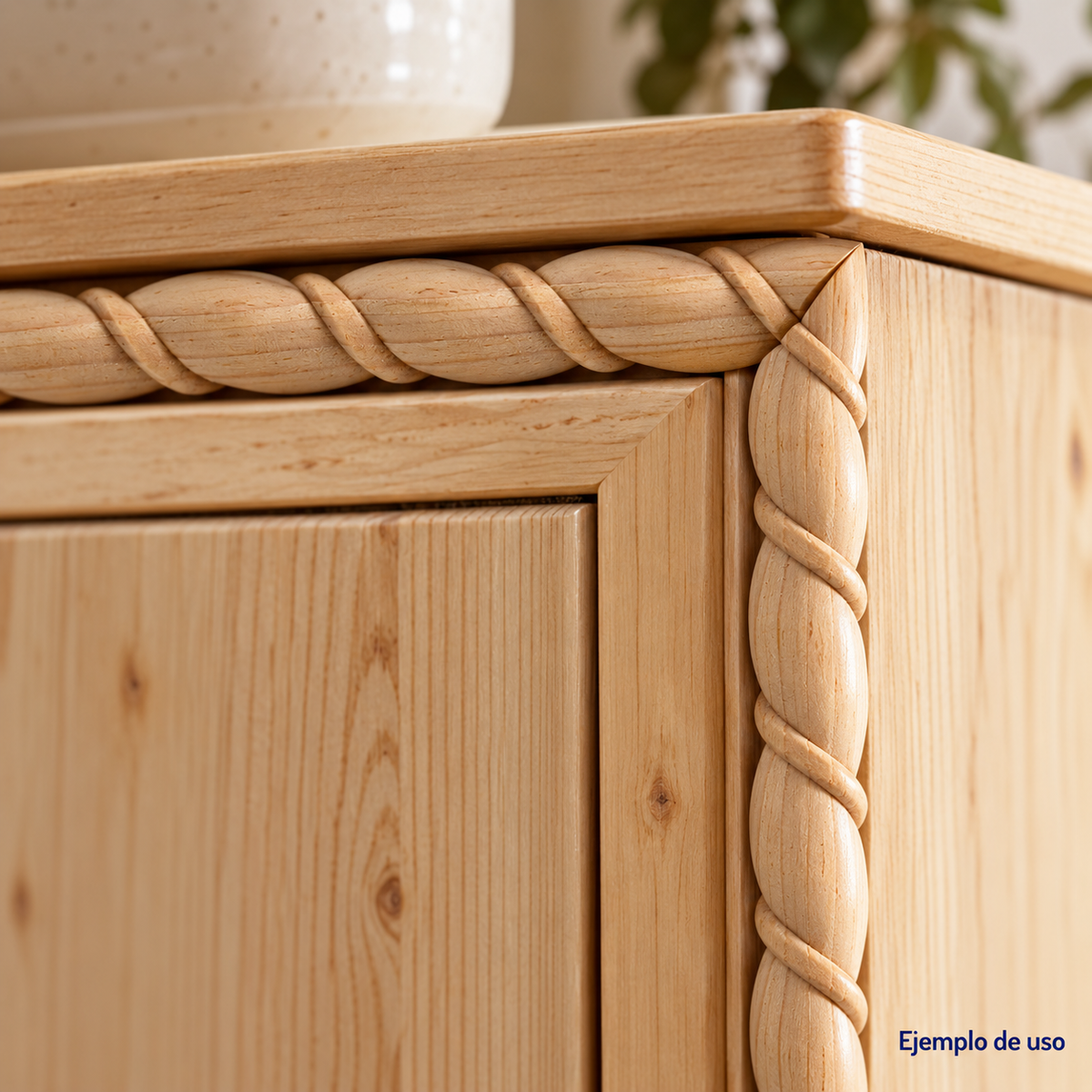 Kit 4 Bastones Trenzados T-03 de Madera | 55 cm c/u | Pino Natural para Proyectos DIY