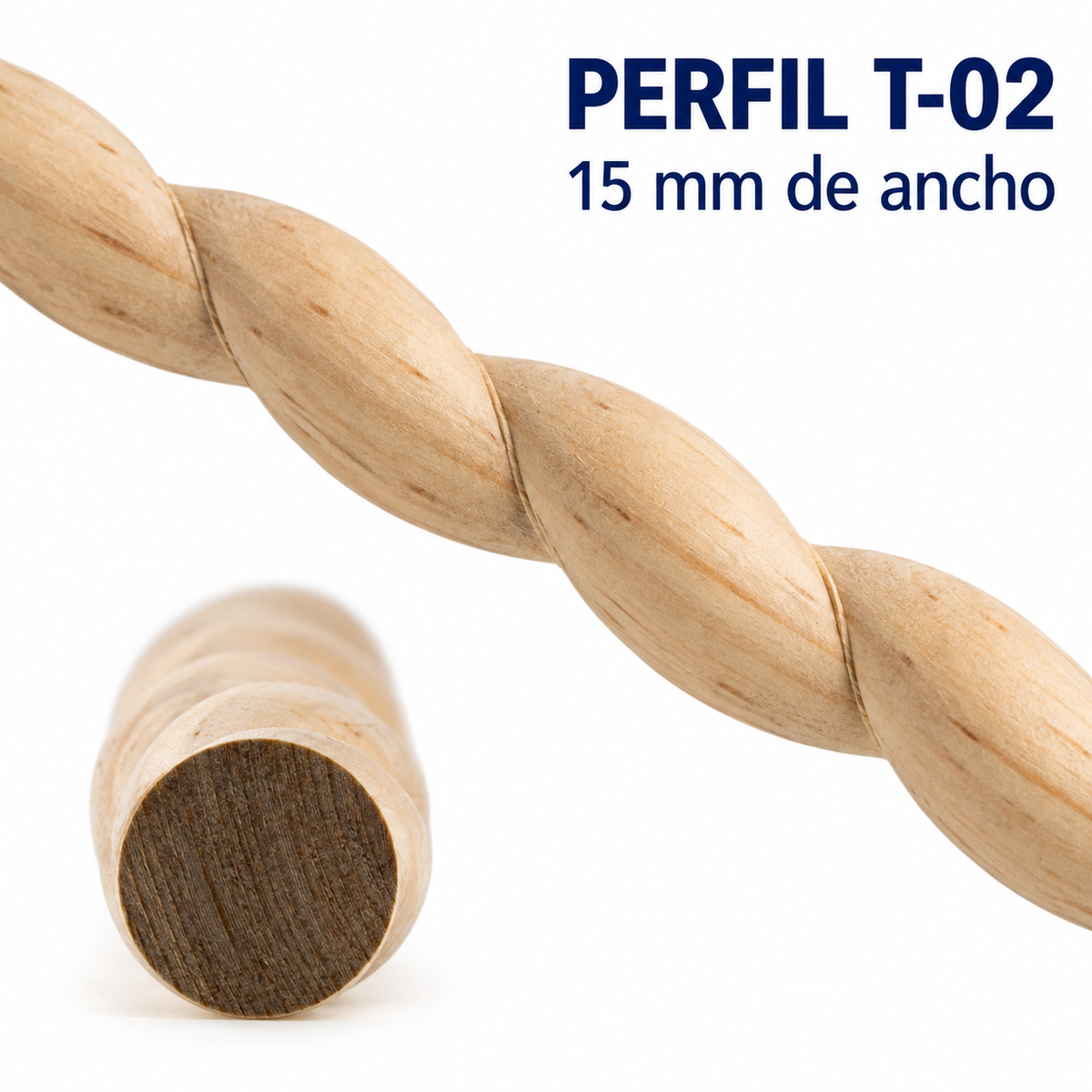 Kit 4 Bastones Trenzados T-02 de Madera | 55 cm c/u | Pino Natural para Proyectos DIY