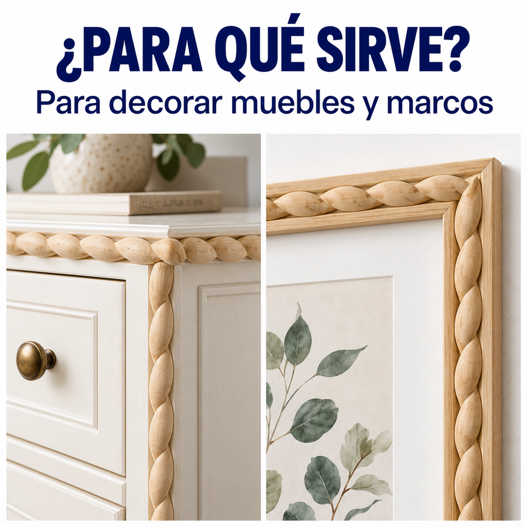Kit 4 Bastones Trenzados T-02 de Madera | 55 cm c/u | Pino Natural para Proyectos DIY