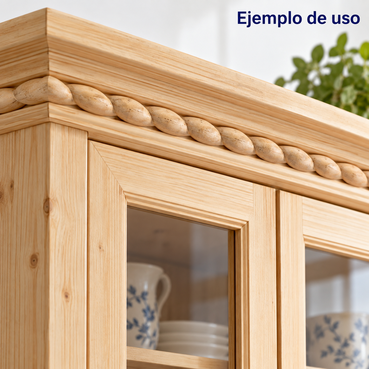 Kit 4 Bastones Trenzados T-02 de Madera | 55 cm c/u | Pino Natural para Proyectos DIY